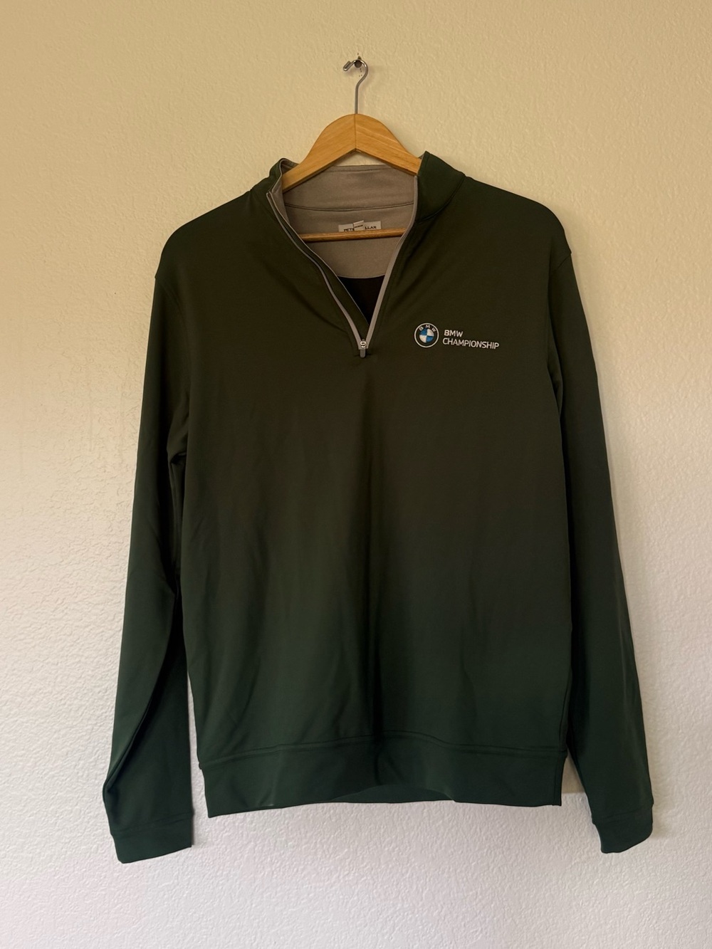 Peter Millar green half zip jacket